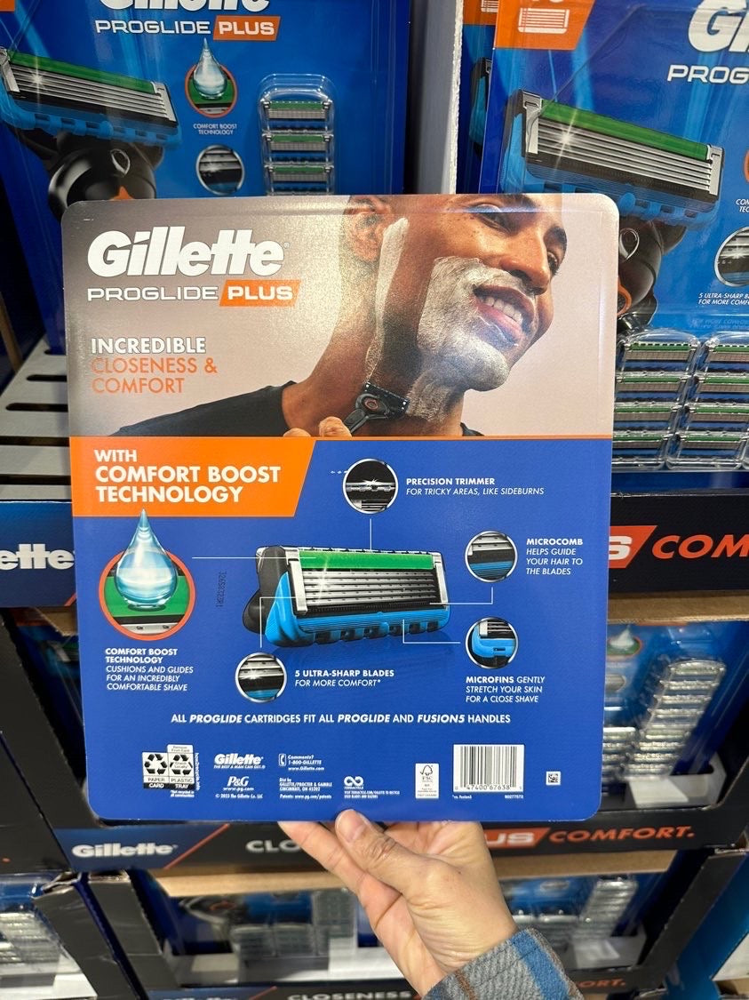 Gillette Proglide Plus吉列五层刀头手动剃须刀片补充装16支装 需采购